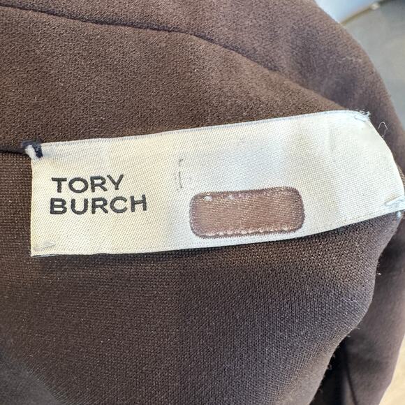 Tory Burch Brown Crepe Shirt Dress Size 8 Midi Office Career Work  Designer $700 - Picture 10 of 11